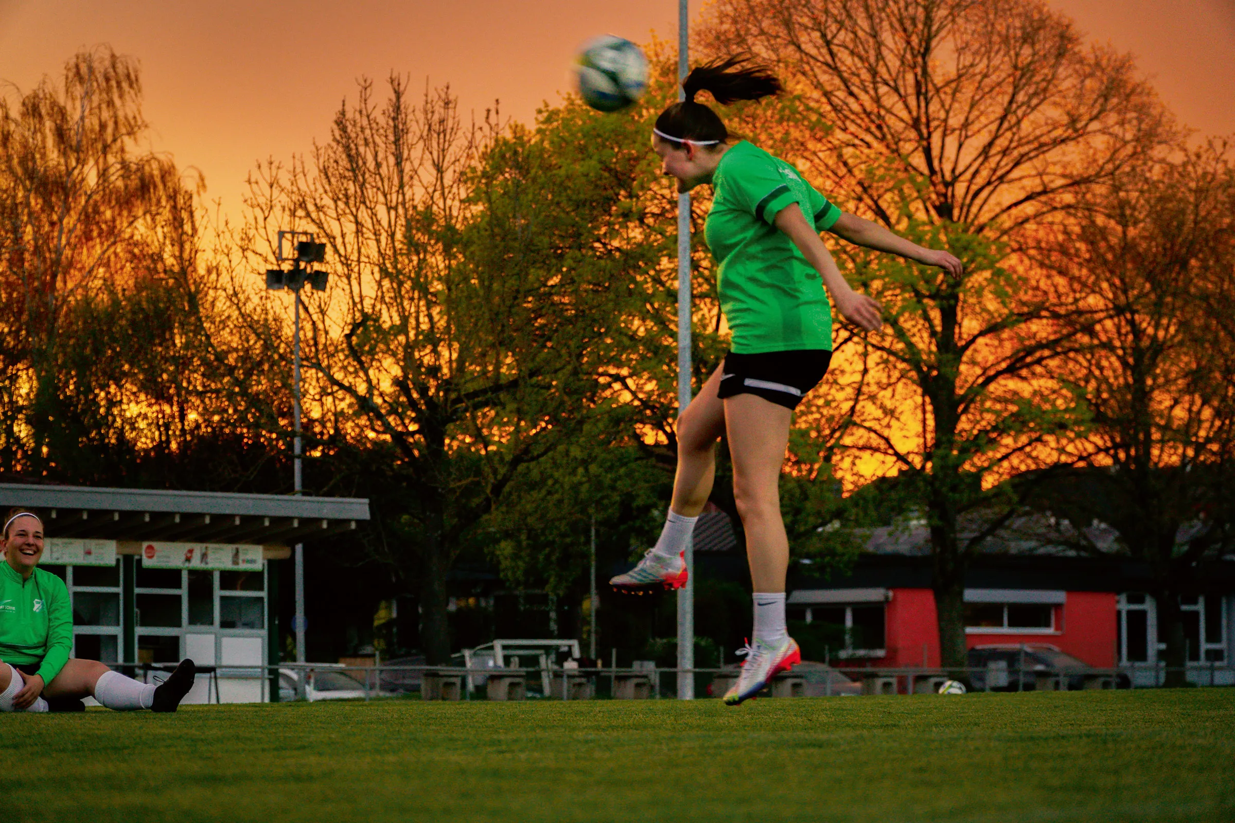 Player heading the ball